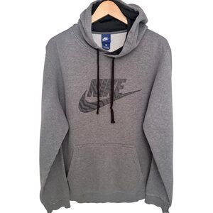 Nike Hoodie Men's L Gray Black Zebra Swoosh Graphic861726-071